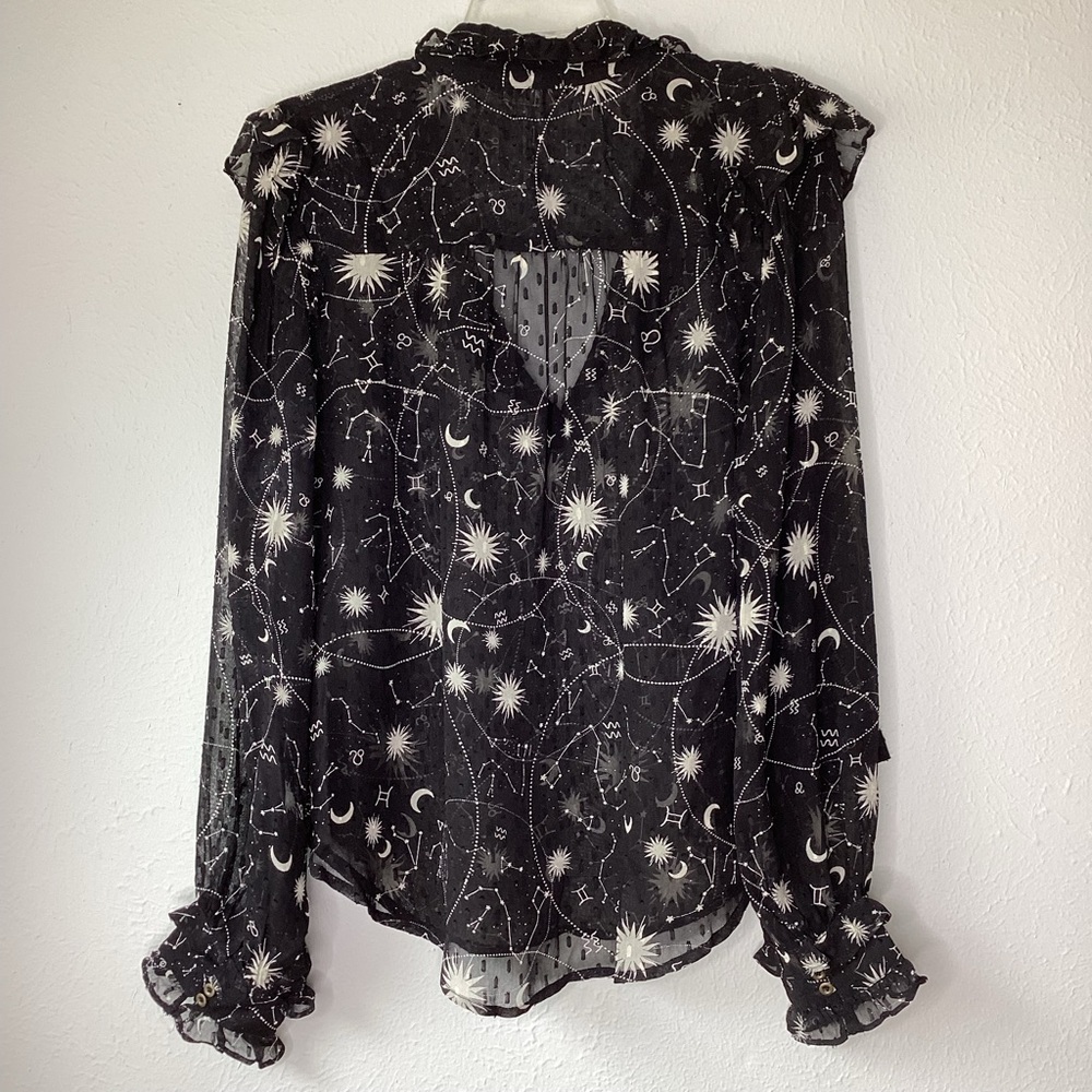 Anthropologie Celestial Puff Sleeve Top Med - Picture 6 of 13